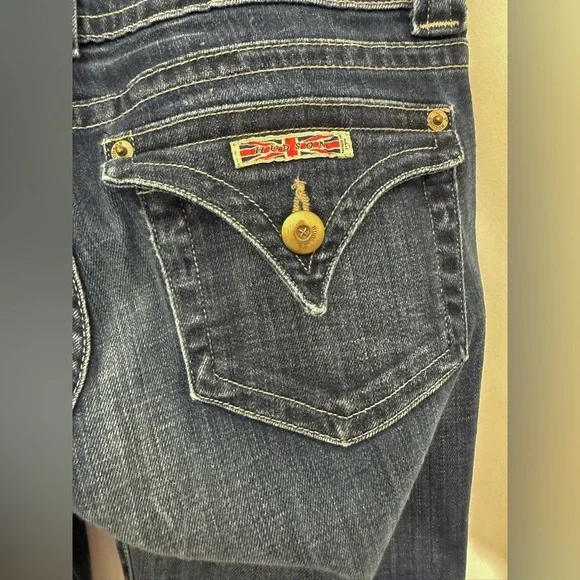 Hudson Bootcut Low Rise Jeans With Double Button Closure And Flap Back Pockets - Picture 10 of 15